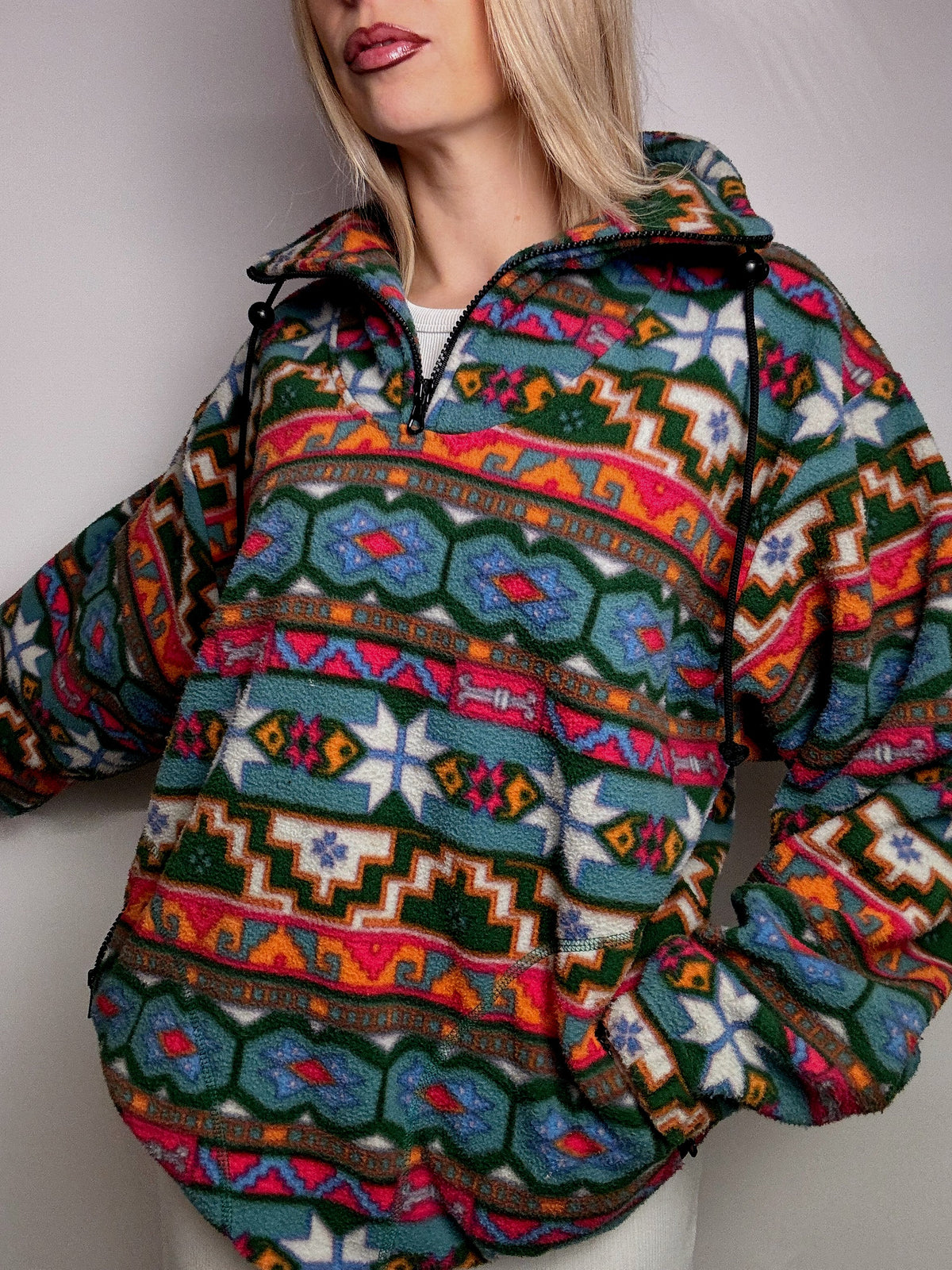 Vintage XL Multicolor Graphic Thick Fleece