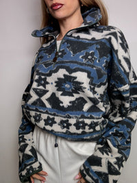 Vintage XL Blue Graphic Thick Fleece