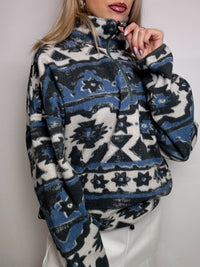 Vintage XL Blue Graphic Thick Fleece