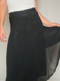 Vintage black leather shoulder bag