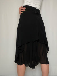 Vintage black leather shoulder bag