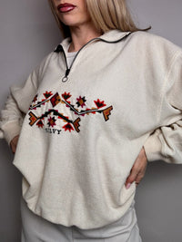 POLARTREK L Vintage Aztec Pattern Cream Fleece