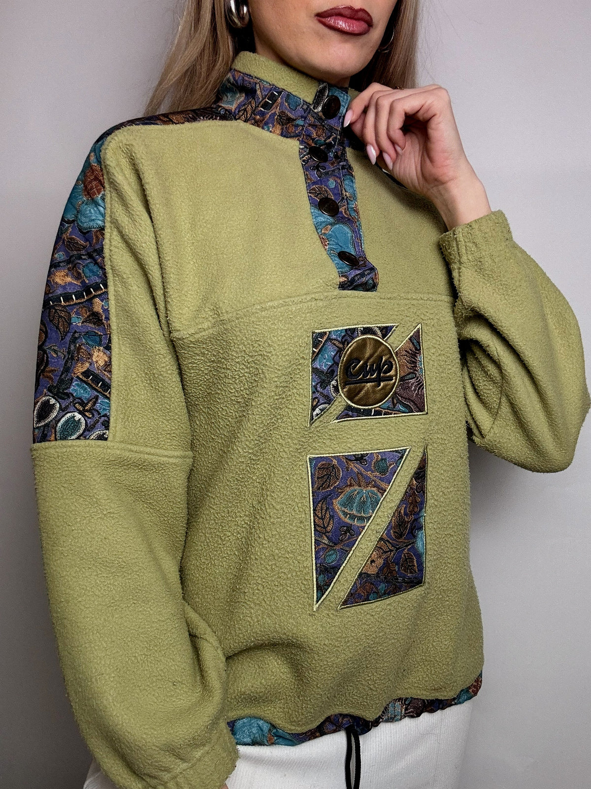 Vintage XL Khaki Graphic Detail Fleece