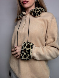 Fleece mit Kunstfelldetails M/L Vintage