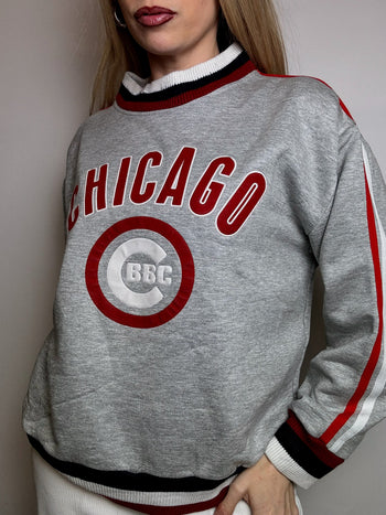 Sweat col montant gris CHICAGO XL vintage