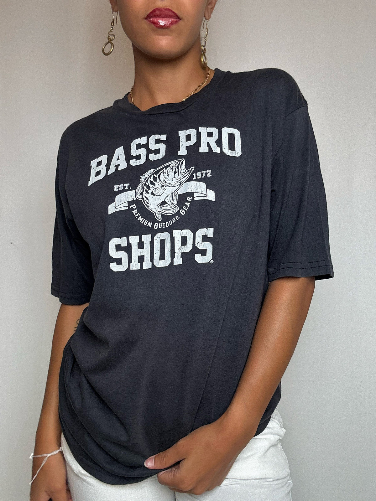 T-shirt noir BASS PRO S vintage