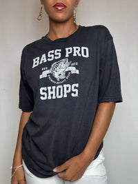 T-shirt noir BASS PRO S vintage