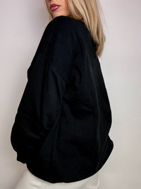 PARIS XL Vintage schwarzes Rundhals-Sweatshirt