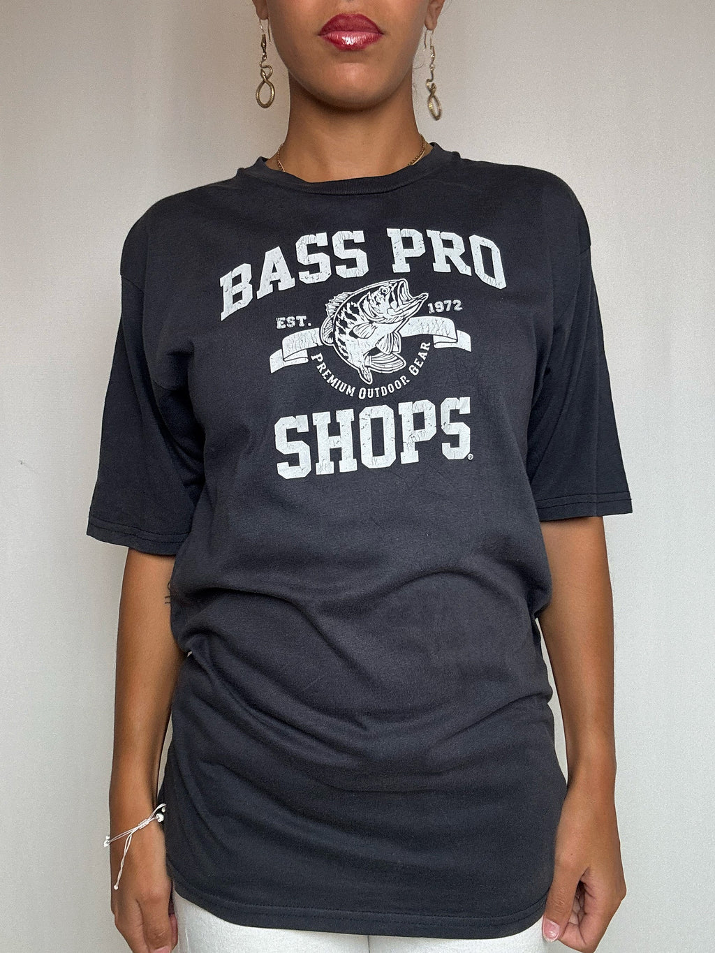 T-shirt noir BASS PRO S vintage