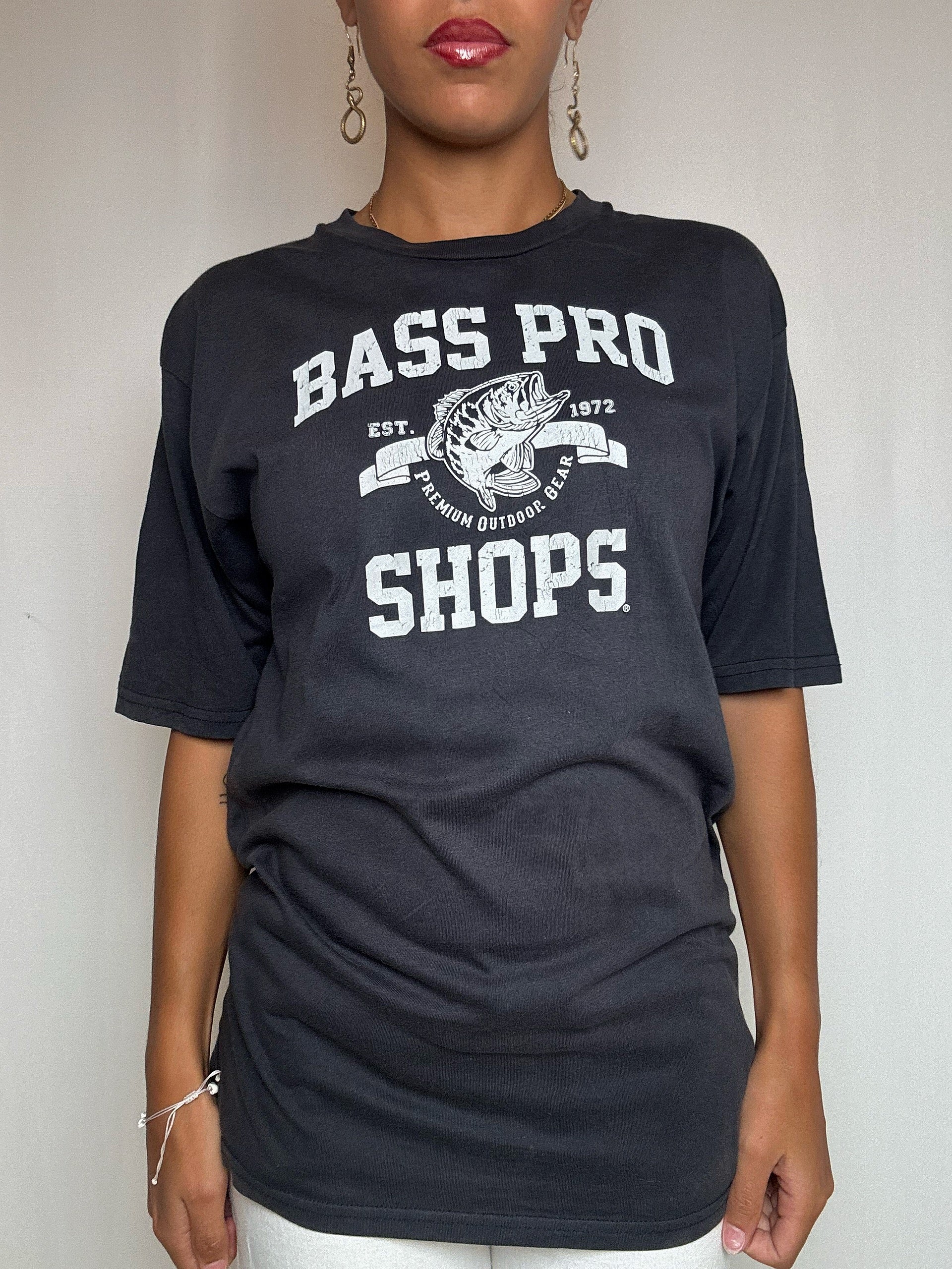 T-shirt noir BASS PRO S vintage
