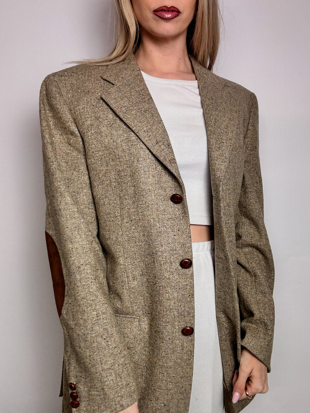 Vintage XL beige wool blazer