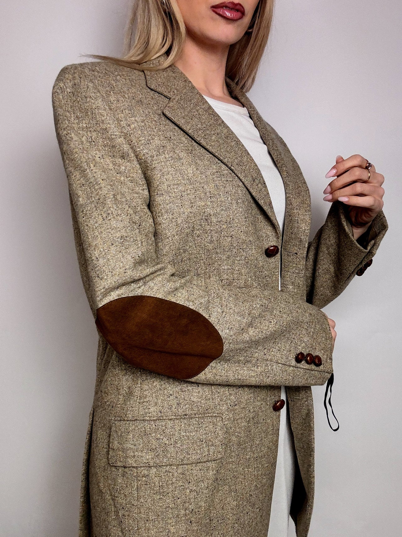 Blazer en laine beige XL vintage