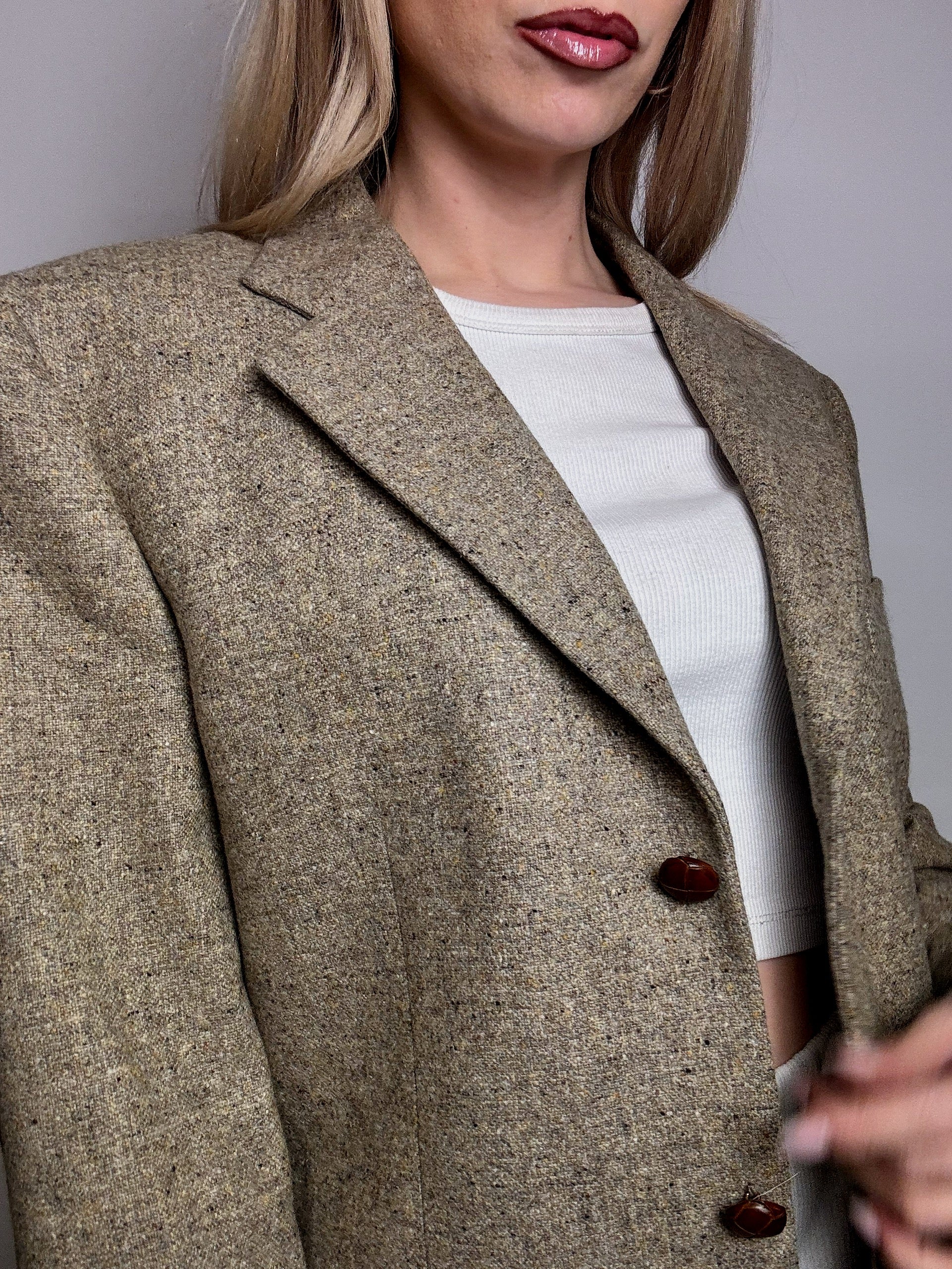 Vintage XL beige wool blazer