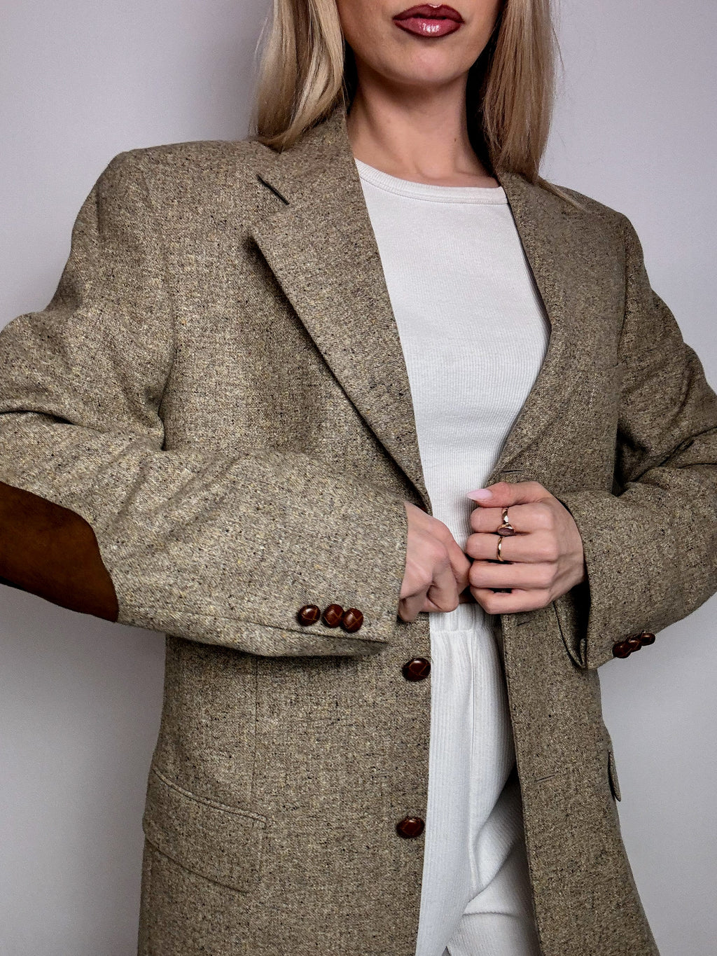 Vintage XL beige wool blazer
