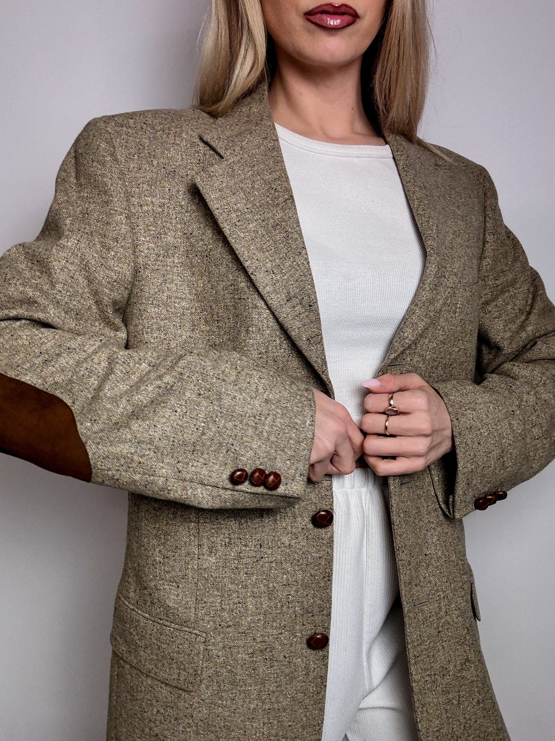 Vintage XL beige wool blazer
