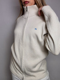 Vintage RALPH LAUREN Creme Reißverschluss Strickjacke