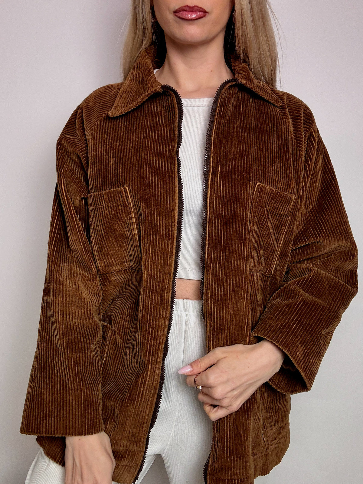 Vintage brown corduroy jacket lined L vintage