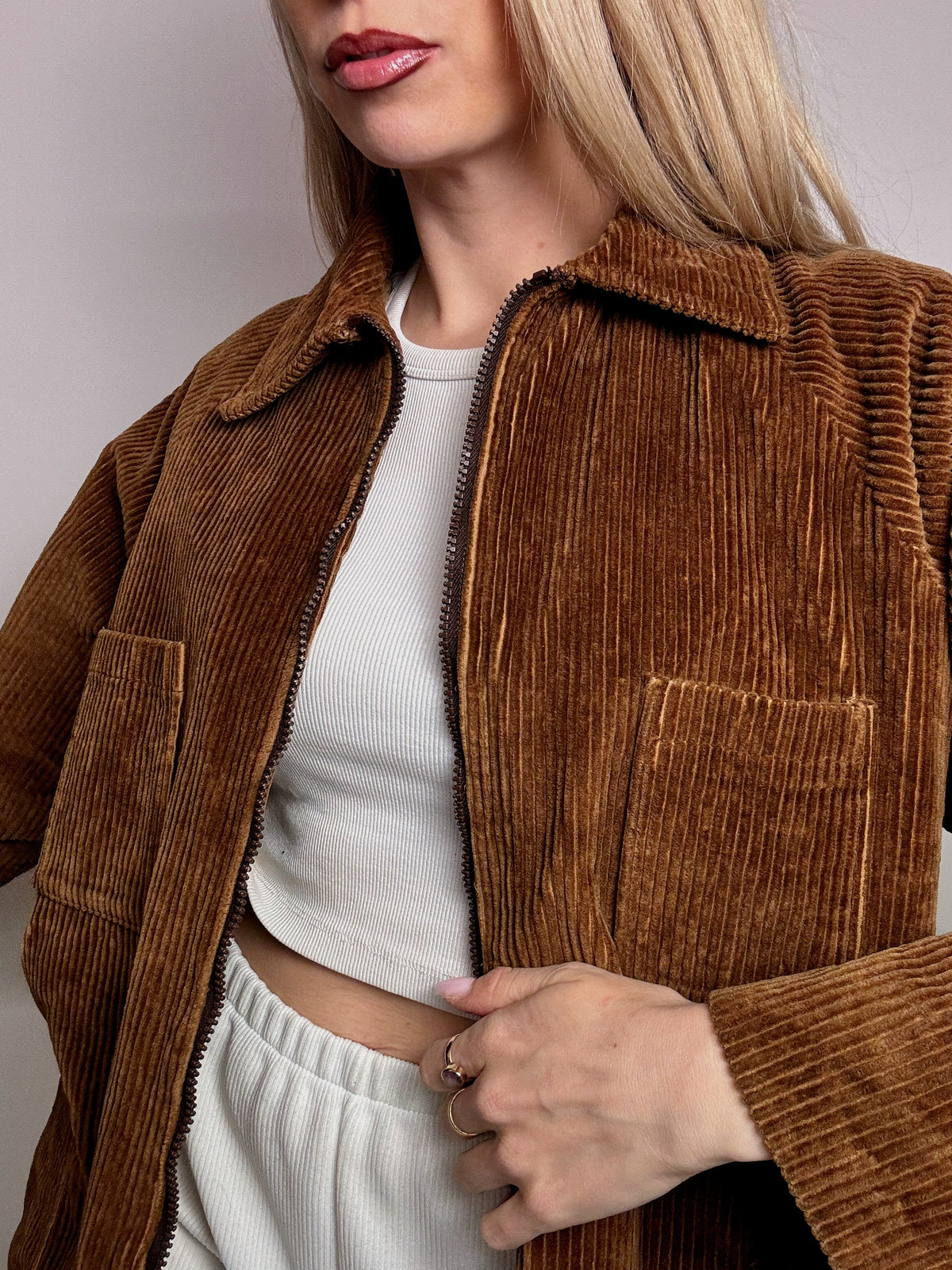 Vintage brown corduroy jacket lined L vintage