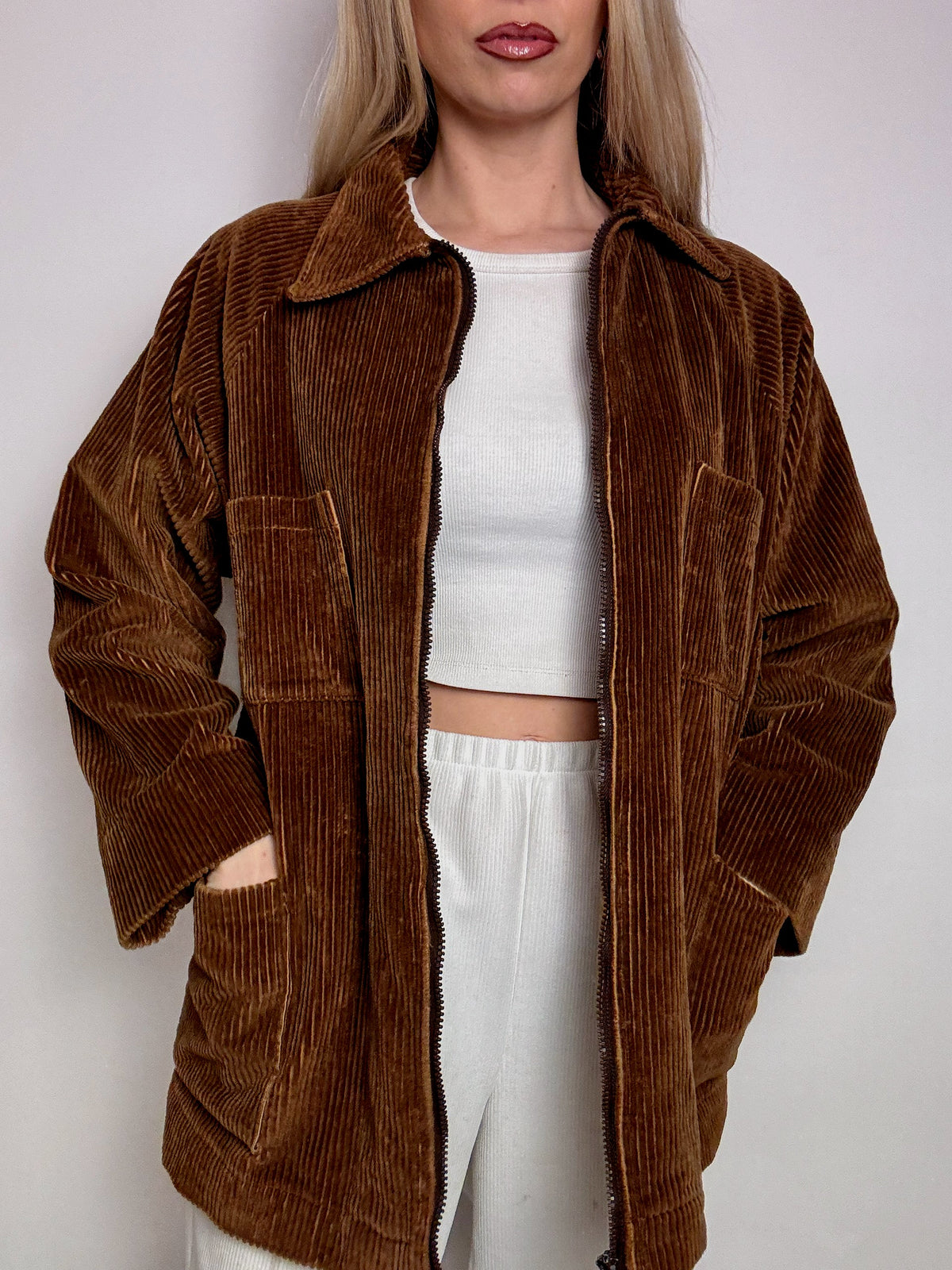 Vintage brown corduroy jacket lined L vintage
