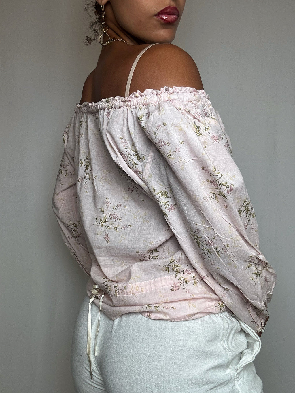 Blouse rose col bateau Polo RL L vintage