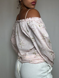 Blouse rose col bateau Polo RL L vintage