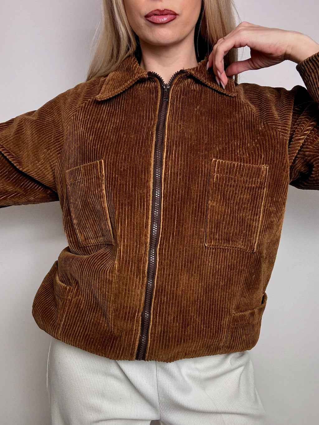 Vintage brown corduroy jacket lined L vintage