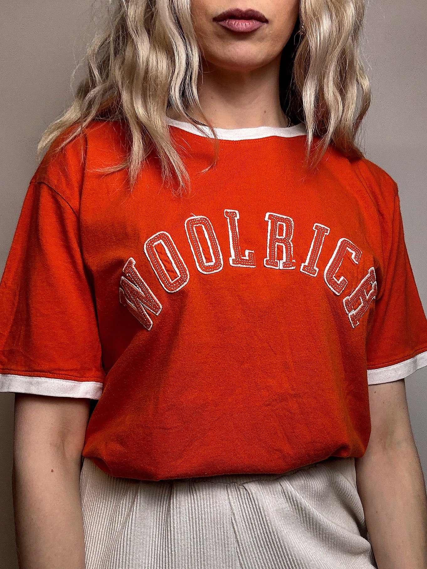 Tee shirt orange WOOLRICH L vintage