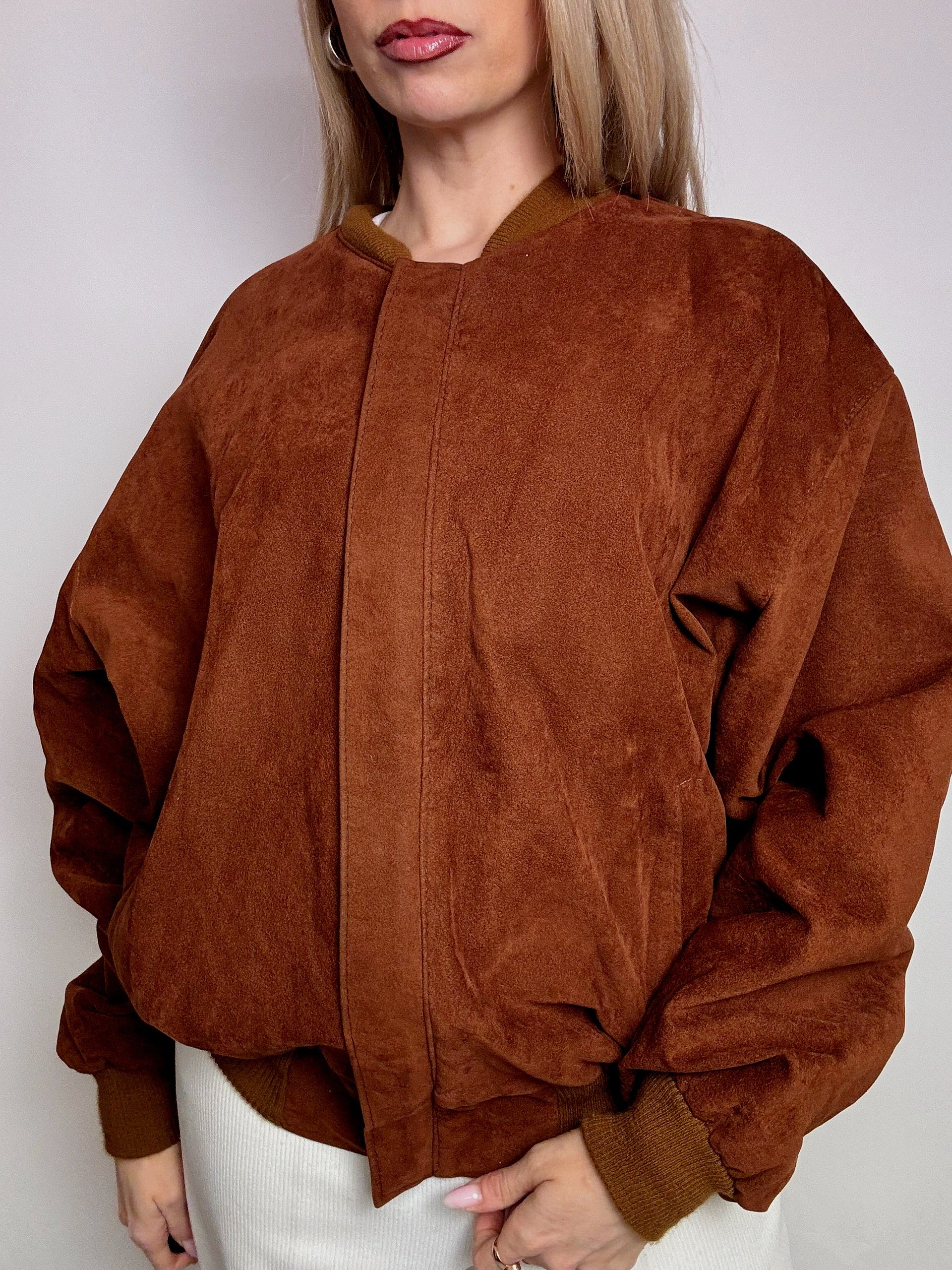 Bomber en daim camel L/XL vintage