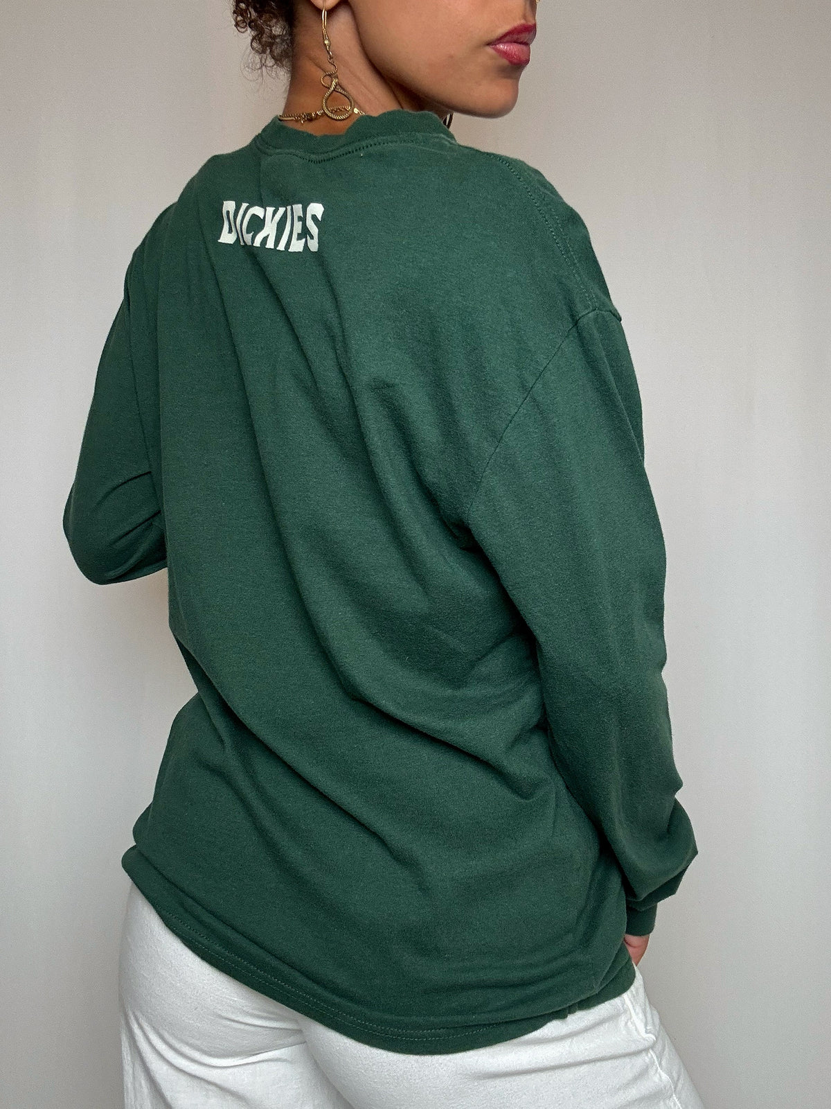 T-shirt vert manches longues Dickies M vintage