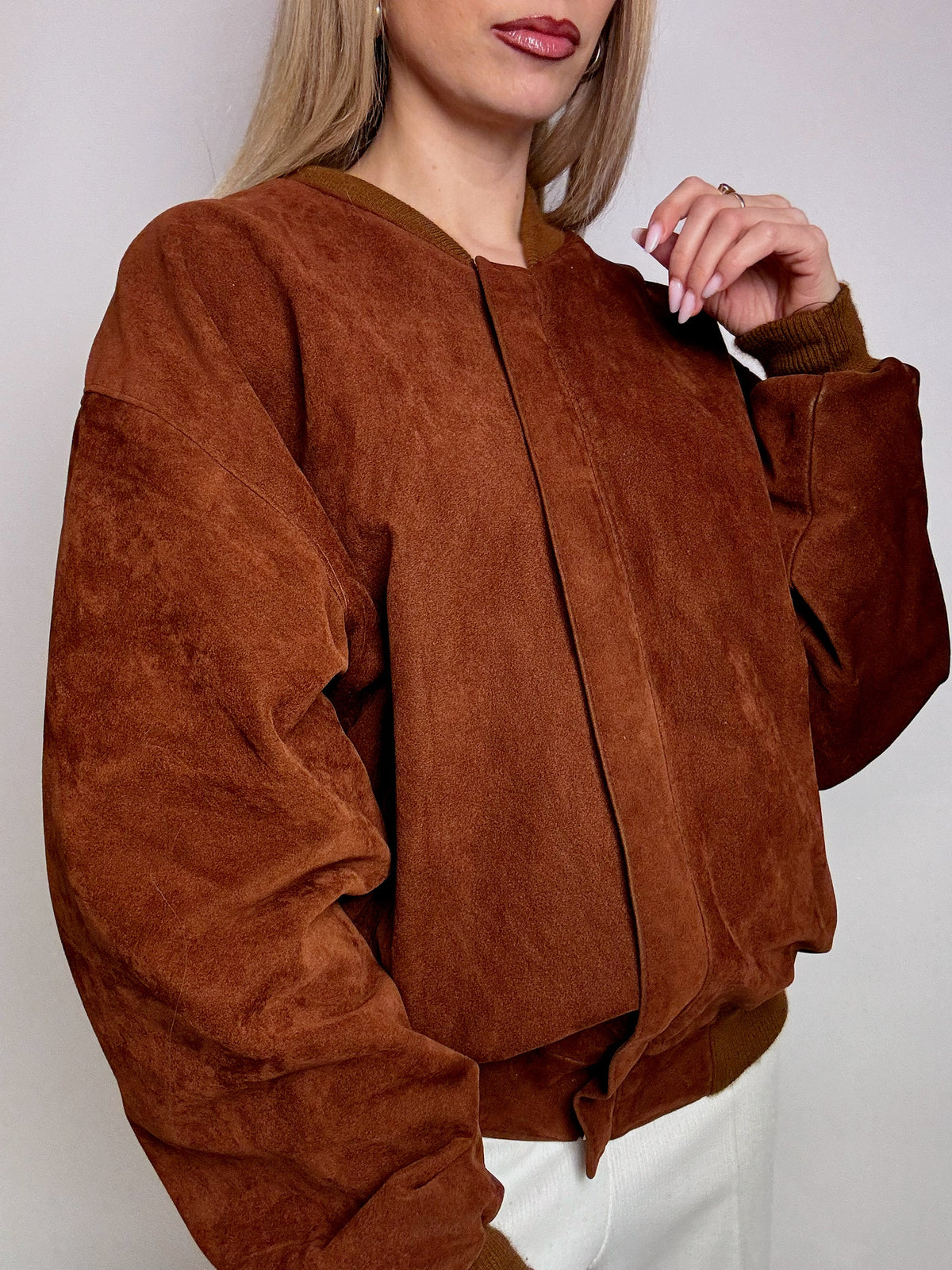Bomber en daim camel L/XL vintage