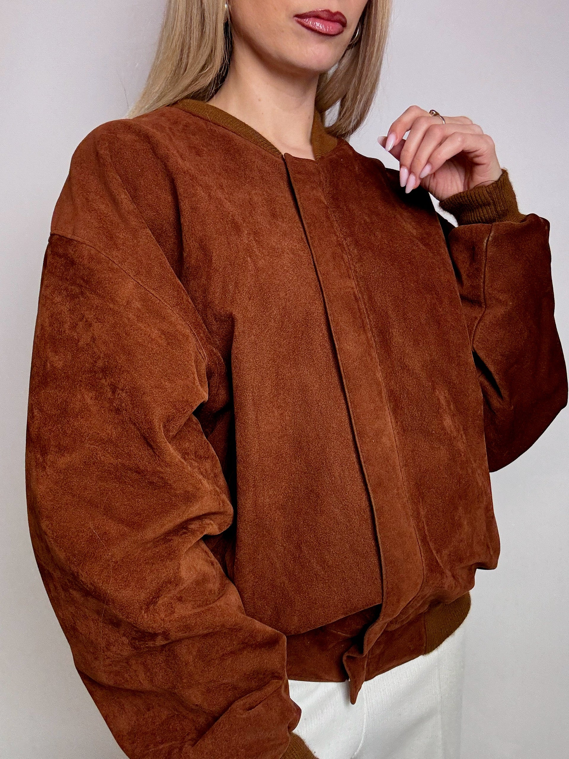 Bomber en daim camel L/XL vintage