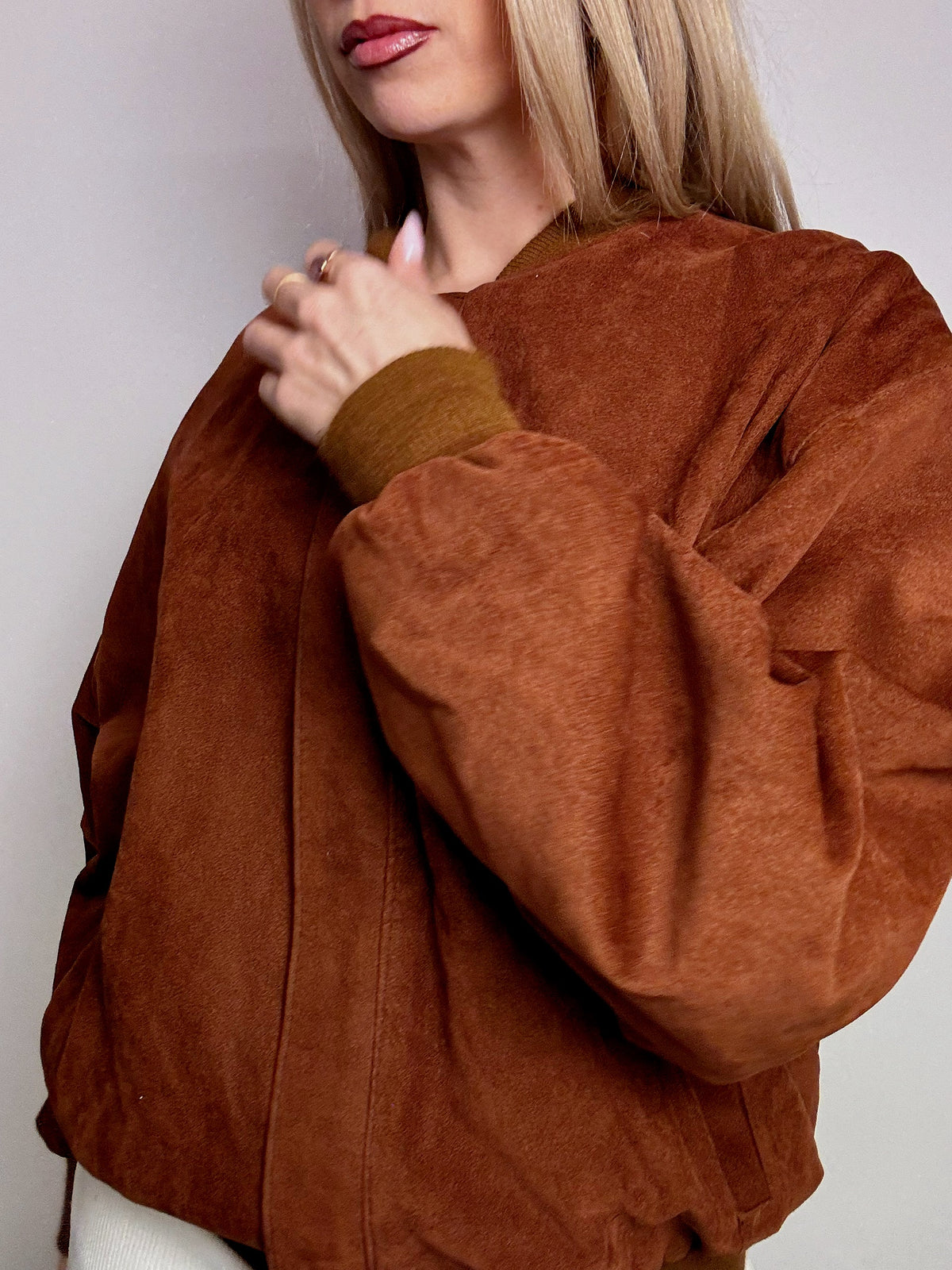 Bomber en daim camel L/XL vintage
