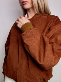 Bomber en daim camel L/XL vintage