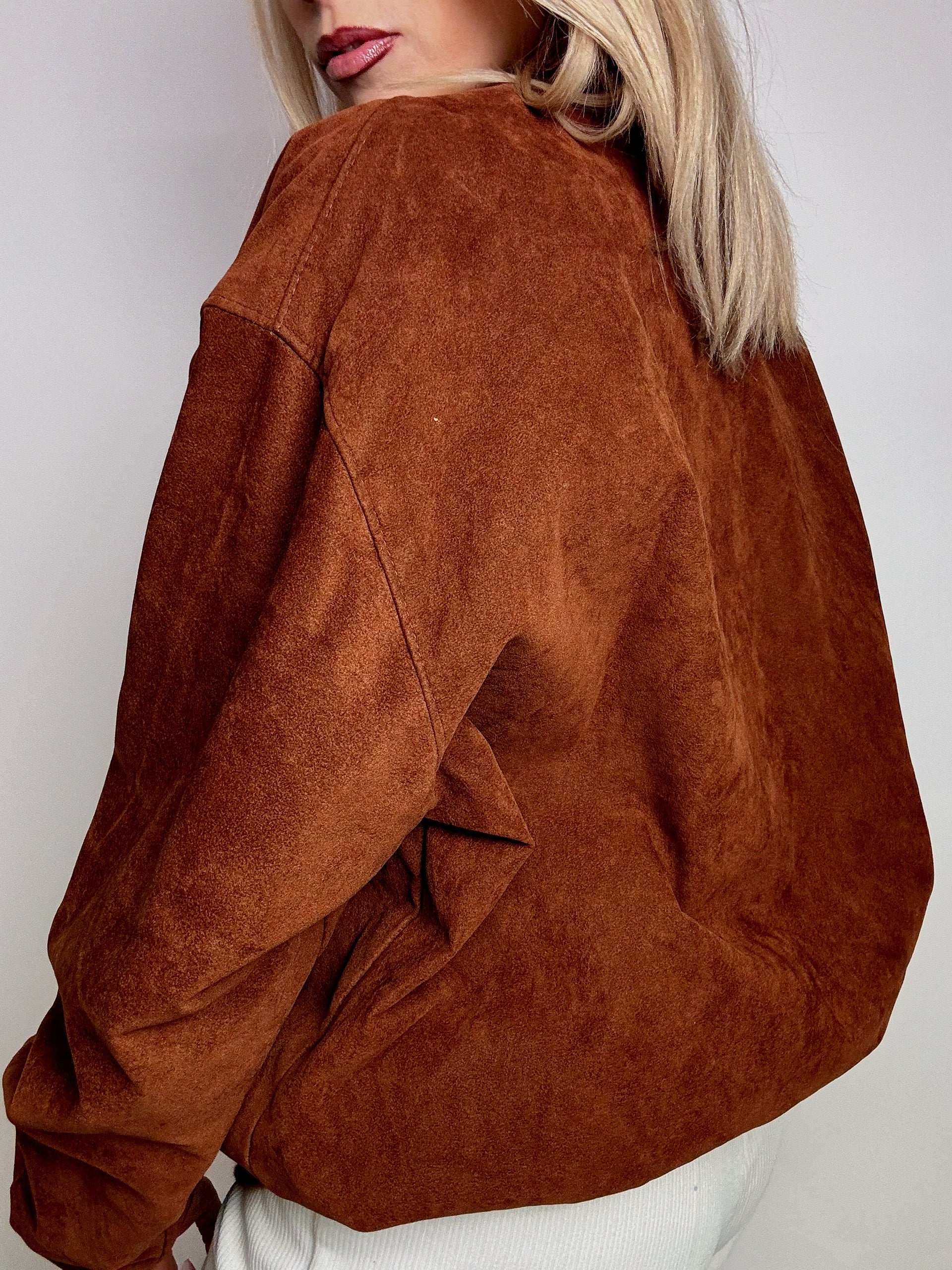 Bomber en daim camel L/XL vintage