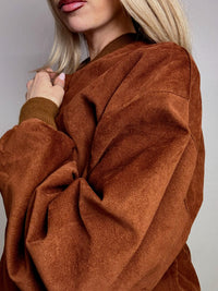 Bomber en daim camel L/XL vintage