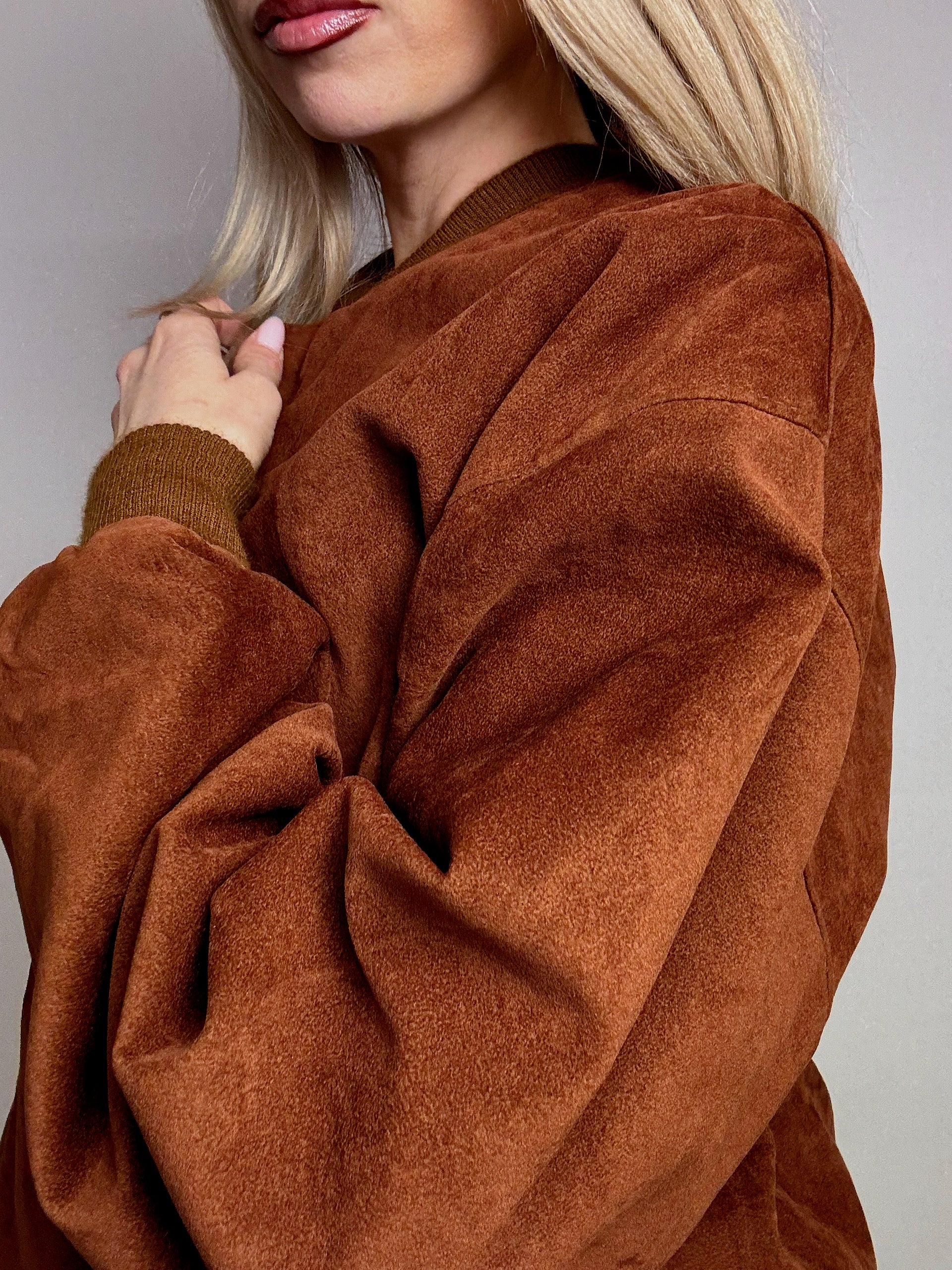 Bomber en daim camel L/XL vintage