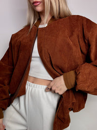 Bomber en daim camel L/XL vintage