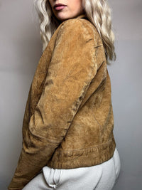 Vintage XL Kamel Wildleder Bomberjacke