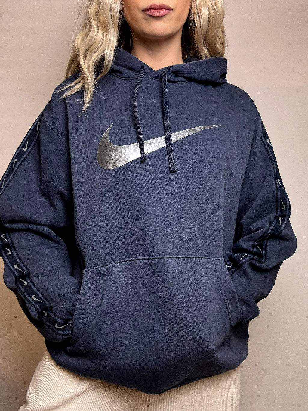 Sweat à capuche marine NIKE L vintage