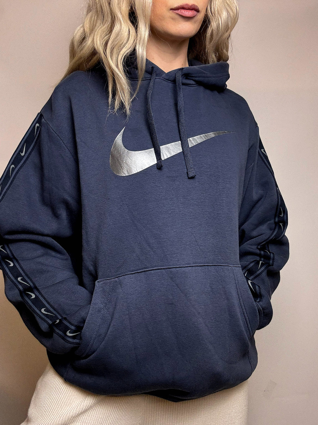 Sweat à capuche marine NIKE L vintage