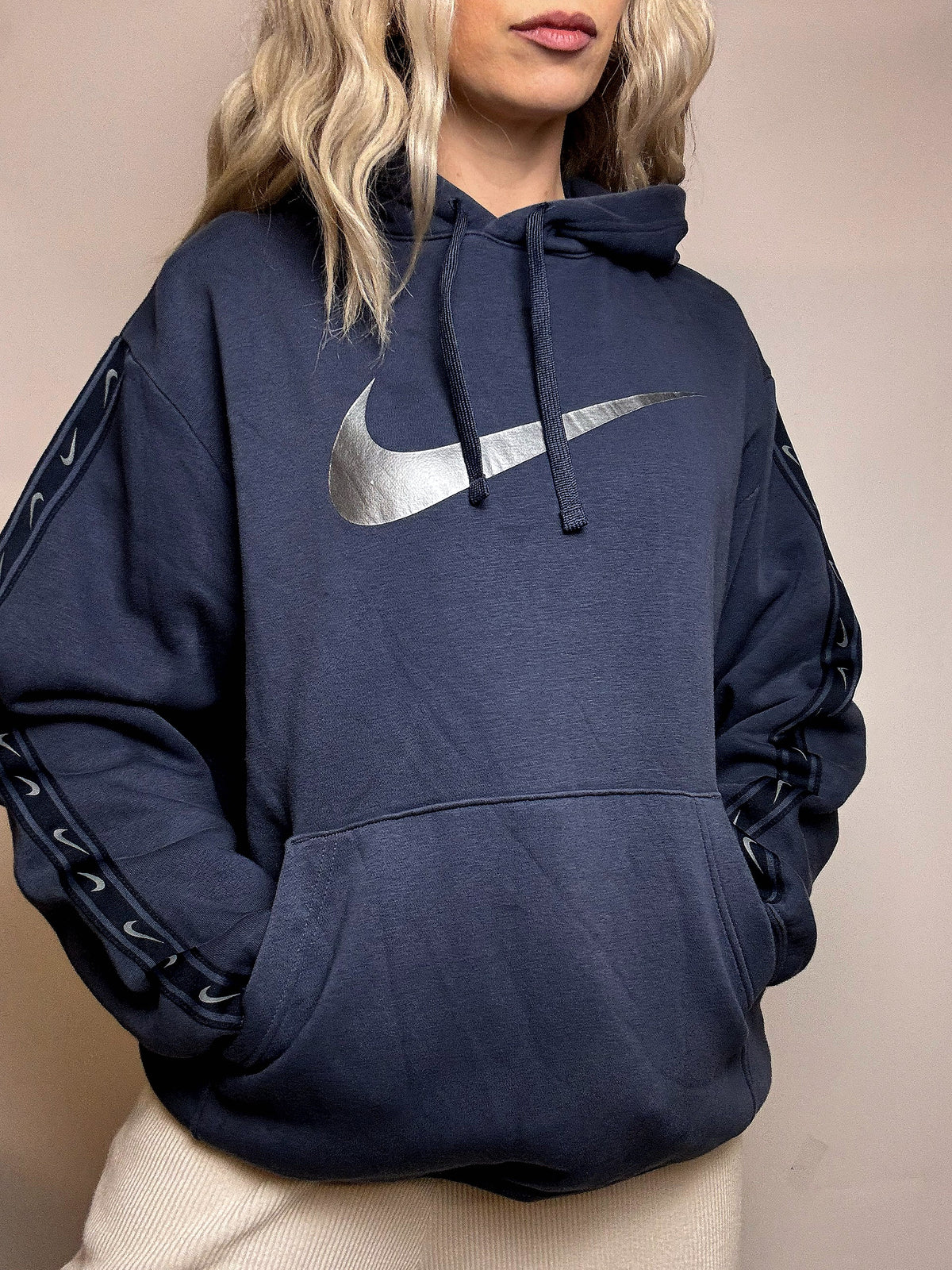 Sweat à capuche marine NIKE L vintage