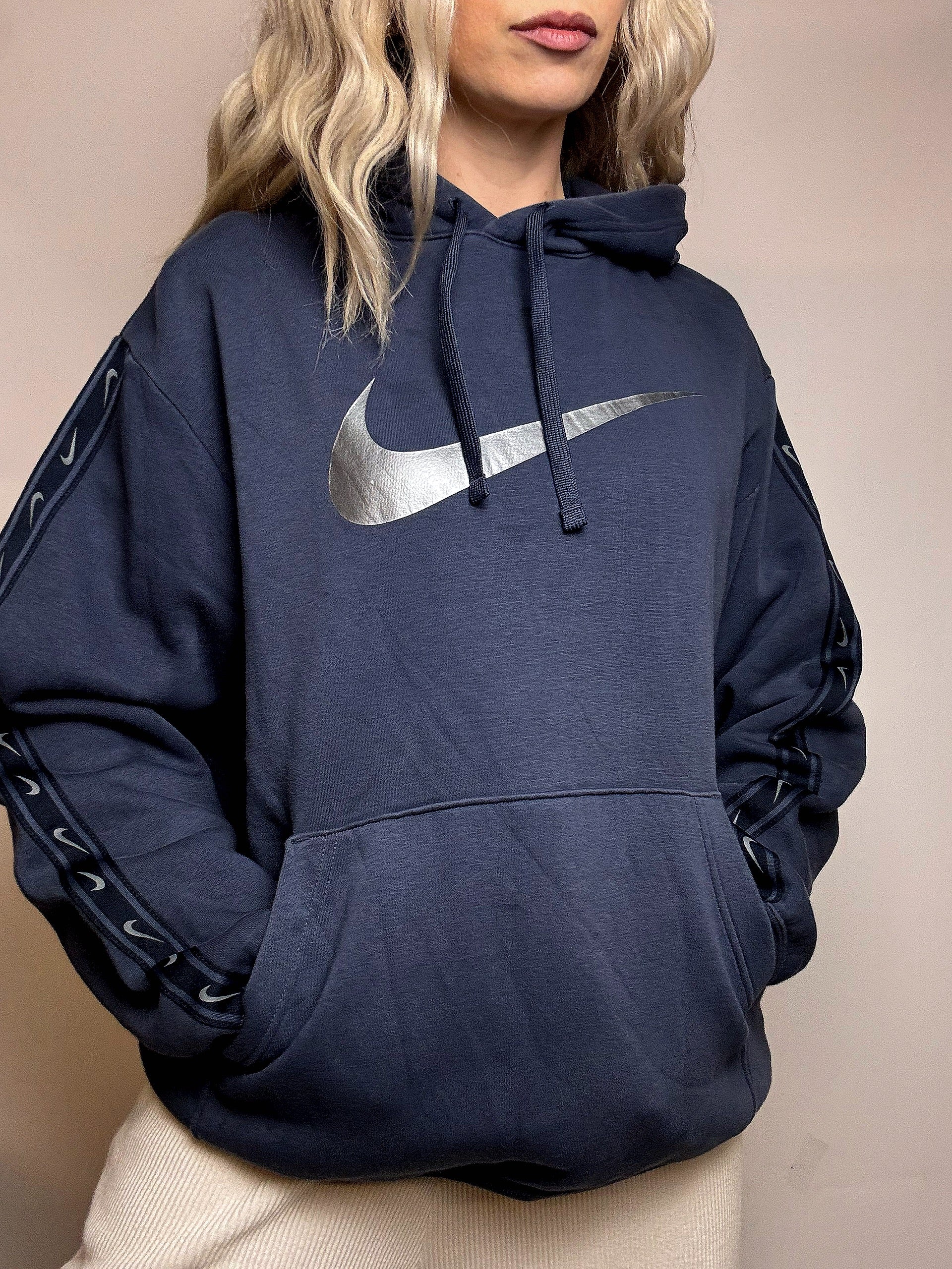 Sweat à capuche marine NIKE L vintage