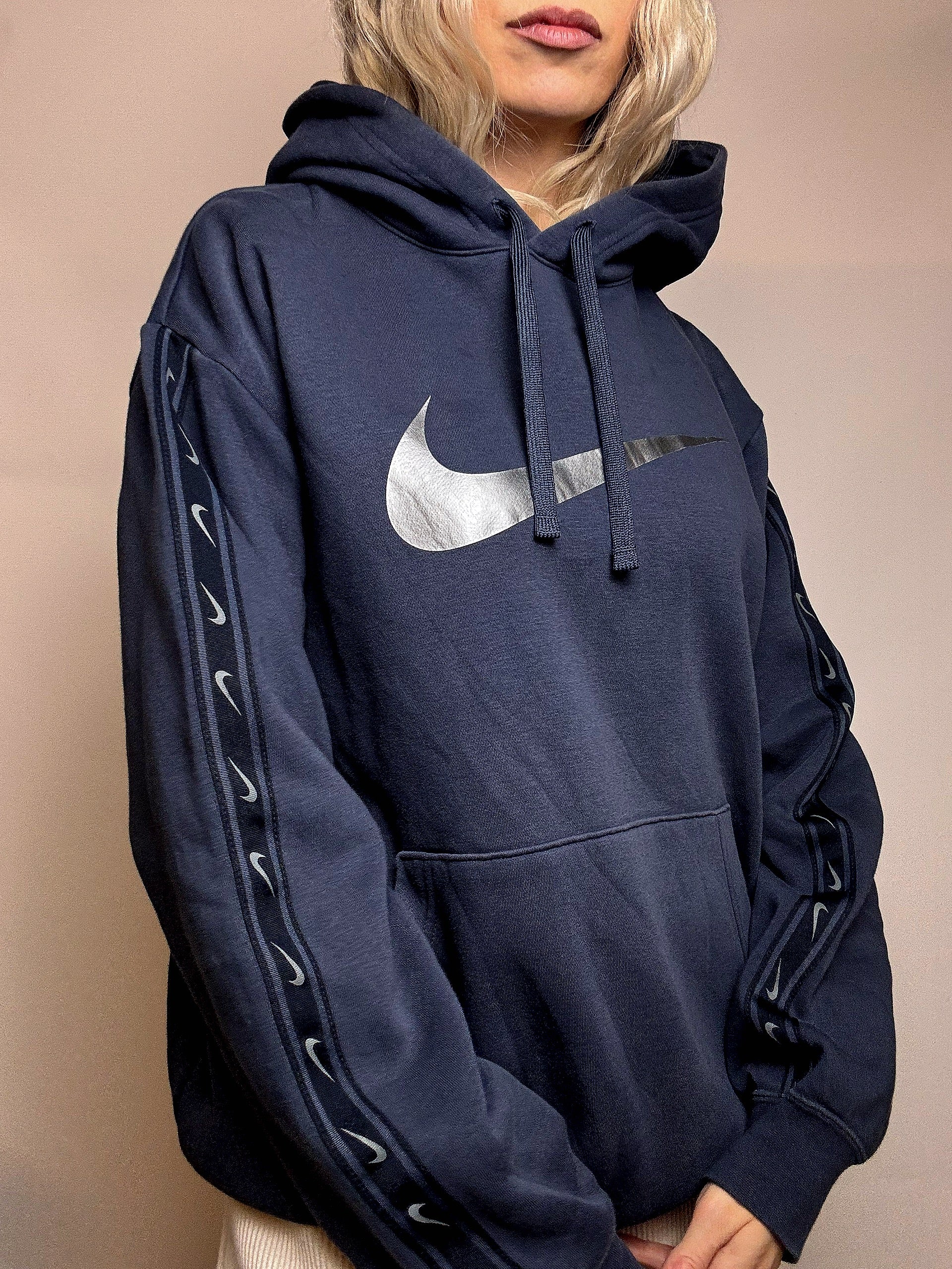 Sweat à capuche marine NIKE L vintage