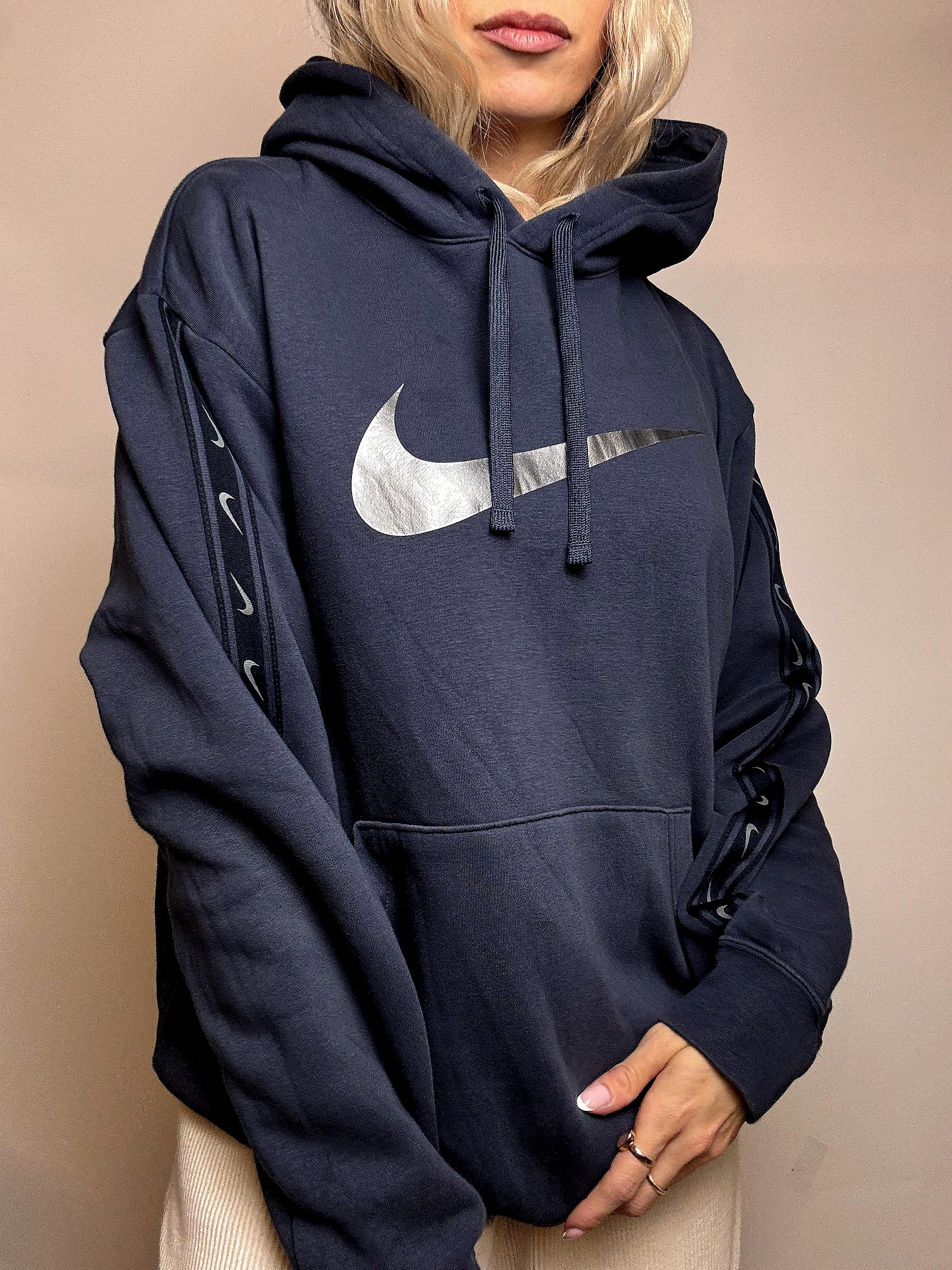 Sweat à capuche marine NIKE L vintage