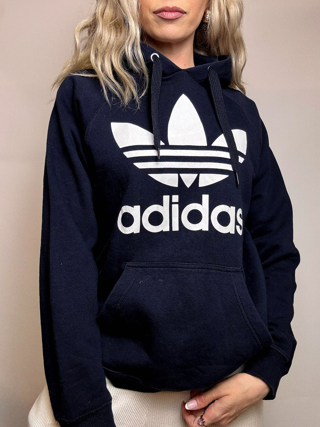 ADIDAS XL Vintage Zweifarbiger Hoodie
