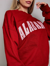 ALABAMA L Vintage rotes Rundhals-Sweatshirt