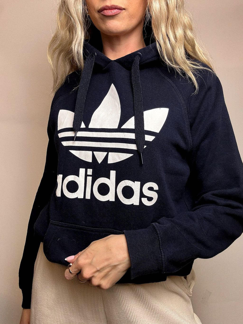 ADIDAS XL Vintage Zweifarbiger Hoodie
