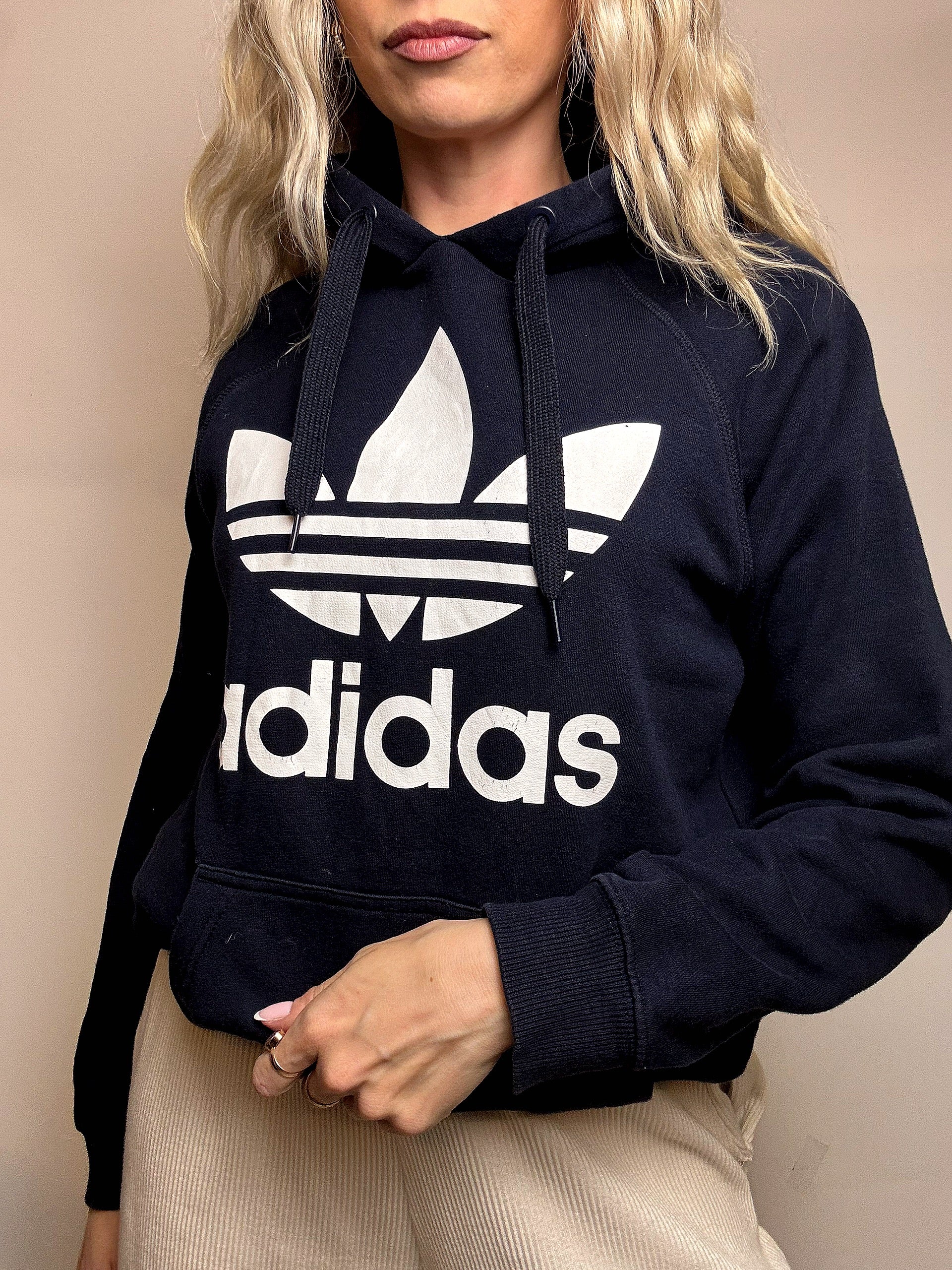 ADIDAS XL Vintage Zweifarbiger Hoodie
