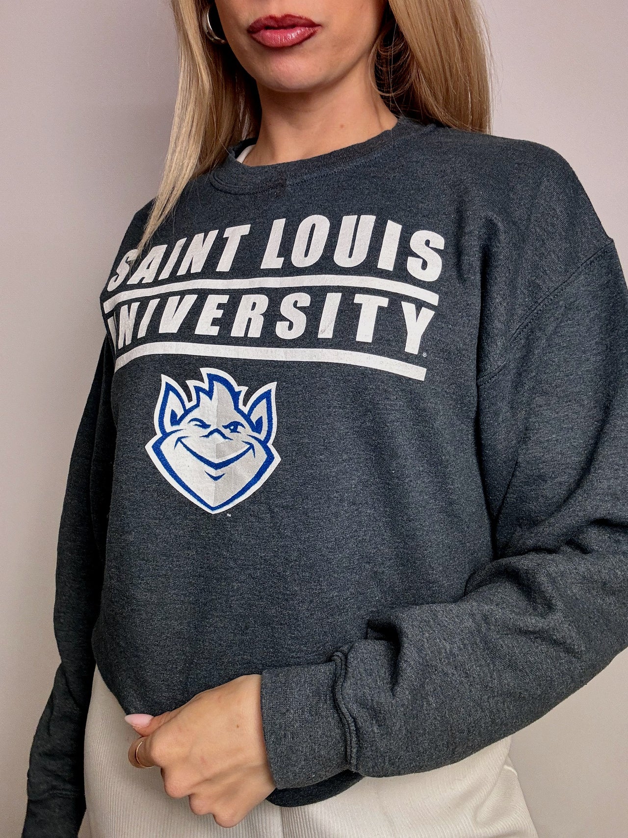 GILDAN x SAINT LOUIS M Vintage-Sweatshirt mit Rundhalsausschnitt