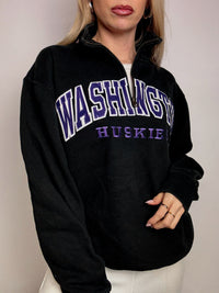 JANSPORT L vintage black zip-neck sweatshirt